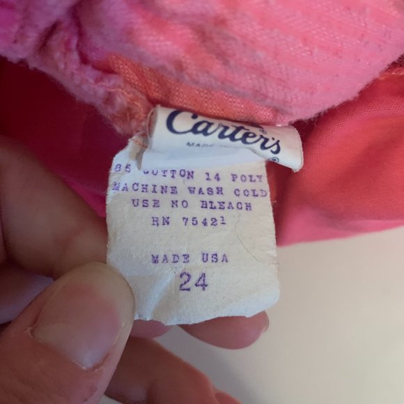 Vintage Carter's Pink Corduroy Bib Overalls - Picture 5 of 7